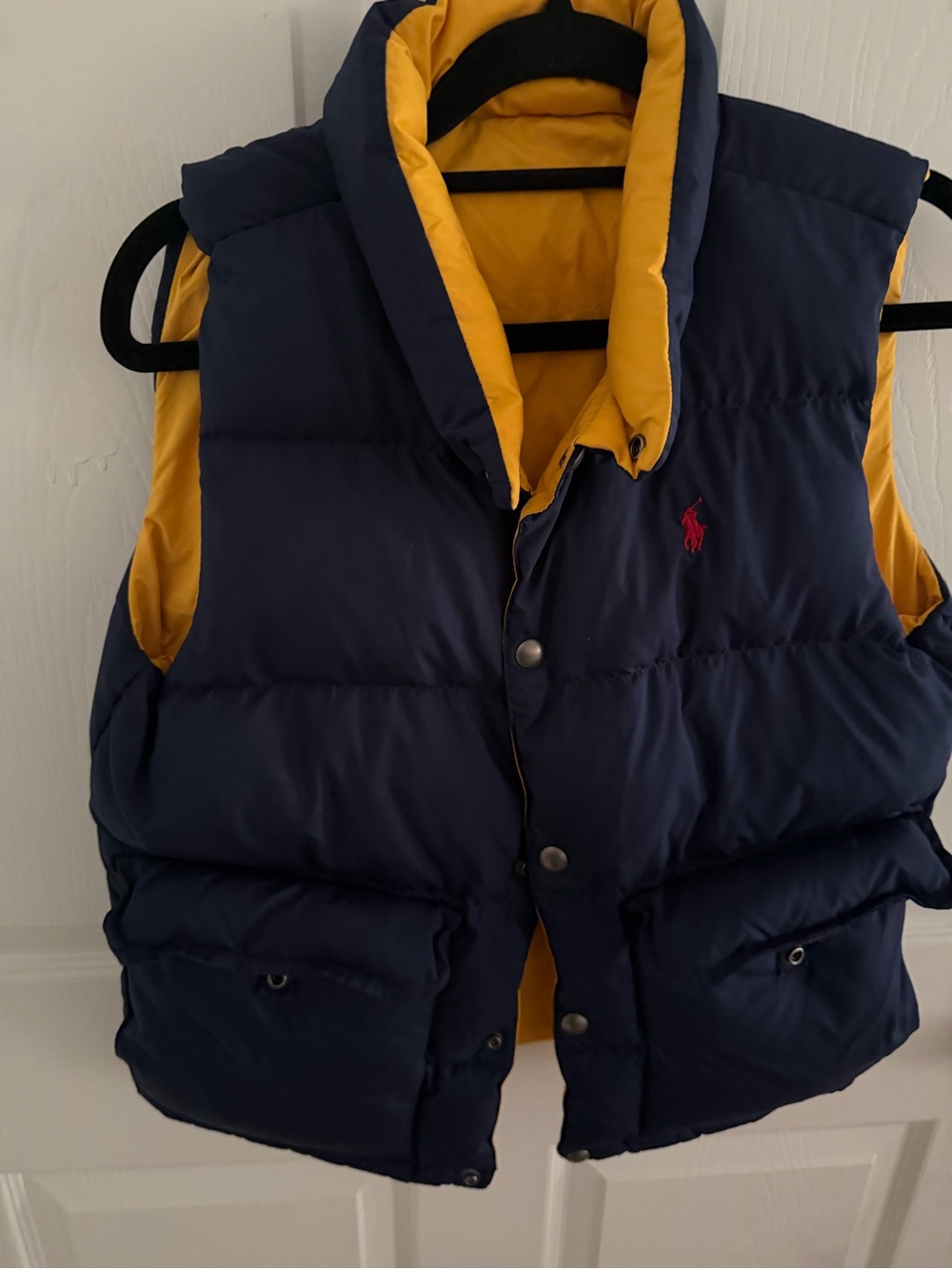 Polo by Ralph Lauren Navy & Yellow Puffer Vest